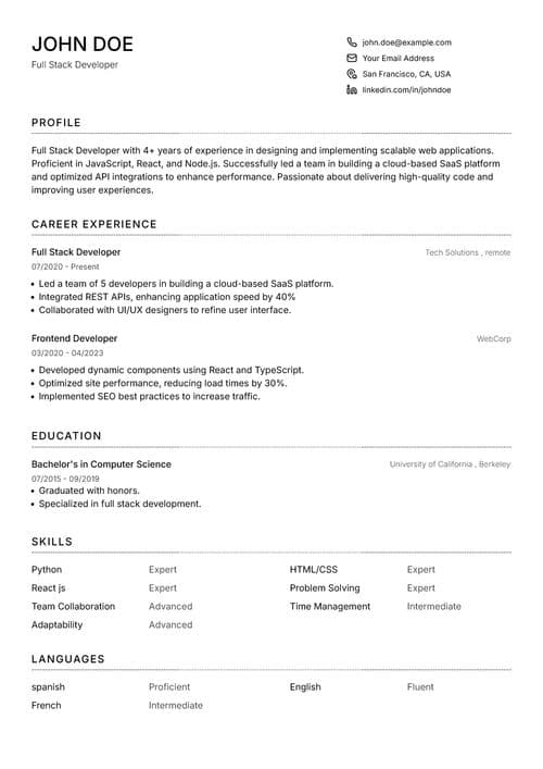 resume builder ats resume minimal resume resume-templates